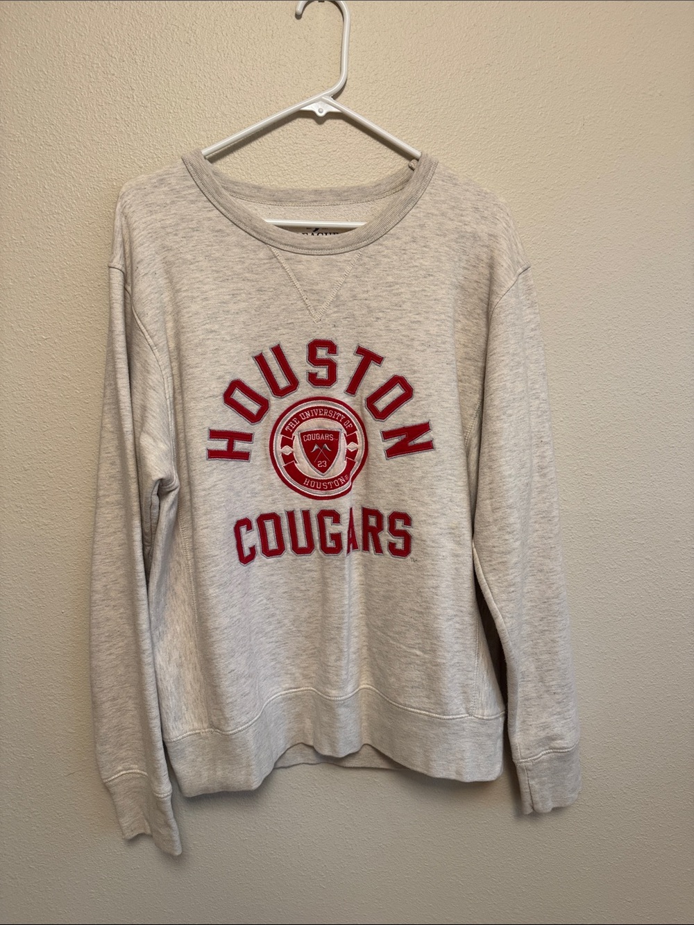 Houston Cougars Light Gray Crewneck Sweatshirt